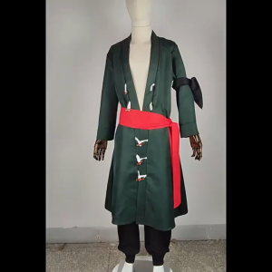 Anime One Piece Roronoa Zoro Cosplay Costume For Adult Green Robe Cloak Kimono Uniform Men Halloween Outfits