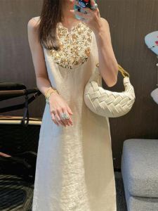 CHANGTONG | Elegant Korean Style Sleeveless Vest Dress Formal Occasion Classy Skirt French High End Feeling Summer Season Casual Wear