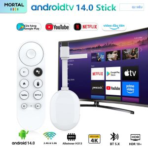 Bộ Chuyển Đổi Màn Hình TV Stick Mortal Android14 Q2 Ultra 4K Allwinner H313 WIFI 6 BT5.0 Điều Khiển Bằng Giọng Nói Cho Android iOS