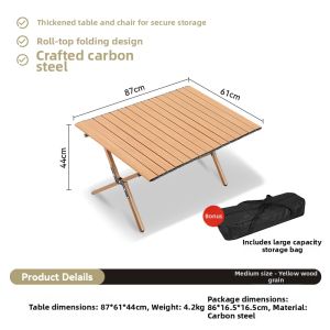 LINSI | Portable Aluminum Roll Up Table Set For Camping Picnics Grilling