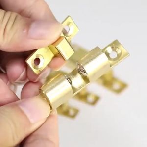 40mm Double Spring Steel Ball Catch Latch Brass Copper Bead Lock Door Bumper Adjustable Closet Tension Latch Pure Copper Catch Latch for Furniture Cupboard Cabinet Door