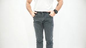 Gizmo - Denim Pants Slimfit Grey Jeans Stretch Celana Nyaman