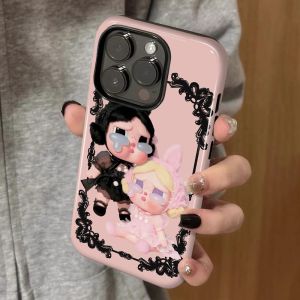 Le Long De Ruffle Frame Crying Baby Cute Cartoon Phone Case for Xiaomi Civi5Pro Redmi Note14 Pink Supreme Version K70 K60