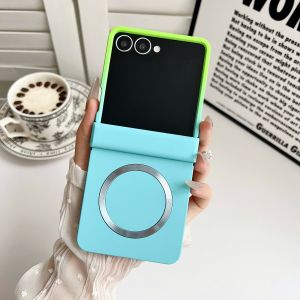 szhaiyu | Magnetic Hinge Protection Phone Case for Samsung Galaxy Z Flip 8 7 FE  6 5 4 Flip8 for Magsafe Double Color Gradient PC Cover