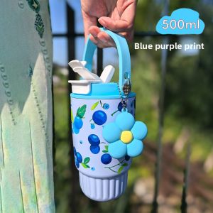 BIZE | Large Capacity Stainless Steel Insulated Tumbler with Double Drinking Straws