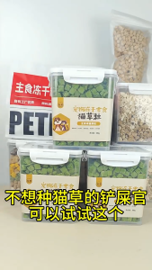 Large Bucket Freeze-Dried Cat Grass Cubes Natural Hairball Remedy Cat Treats Crunchy Snacks for Cats Supports Digestive Health 500g