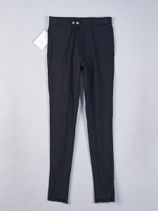 Black Casual Natural Waist Elastic Womens Small Foot Pants Korean Style Composite Fabric Straight Leg Pencil Pants