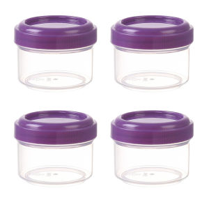 4Pcs 35ml Food Containers With Lids Stackable Plastic Storage Boxes For Sauce Condiment Snacks Kitchen Meal Prep Organization