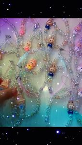 Kartun labubu Lucu Kupu-kupu Cinta Hati Bintang Simpul Liontin Gelang Manik-manik Mimpi Romantis Busur Cinta Transparan Tali Gantungan