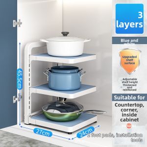 Kitchen Pot Rack Shelf Organizer