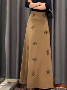 MANMI | Chân Váy Dài In Hoa Vintage Pháp Đa Năng Giảm Cân