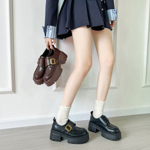 🔥Margotu🔥รองเท้า Mary Jane ส้นตึก สูง 6 ซม. ดีไซน์ตีนตุ๊กแก รองเท้าหนังสไตล์อังกฤษแบบใหม่ ทนทานต่อการสึกหรอ และกันลื่น จึงไม่เมื่อยล้าบนท้องถนน