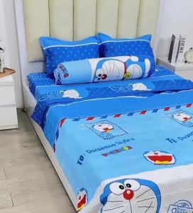 BỘ CHĂN GA GỐI 5 MÓN DOREMON 1M6X2M
