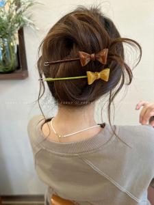 Elegant Butterfly Knot Hair Clip Womens New 2024 Back of Head Updo One Word Clip Frog Buckle Hair Accessories Original Design Fresh out