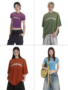 Masonprince Comfortable No Burden Immersion Crack Duplex Printing Double Version T-shirt Slim Looking Shoulder Short Sleeve