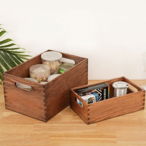 Vintage Solid Wood With Buckle Mortise and Tenon Storage Box