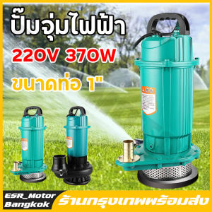 【ร้านค้าในกรุงเทพ】ปั๊มแช่ 1 นิ้ว ปั๊มจุ่ม ไดโว่ ปั๊มน้ำ ปั๊มแช่ไฟฟ้า ปั๊มน้ำแรงดันสูง เครื่องปั้มนำ้ สูบน้ำขนาดเล็ก 370 วัตต์ ขดลวดทองแดง 100% สายไฟยาว 10 เมตร ไดโว่ดูดน้ำ220v