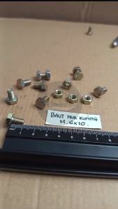 BAUT MUR M6 X 10 KUNING BMK M6X10 PANJANG 1CM 1 CM KUNCI 10 6X10 10MM