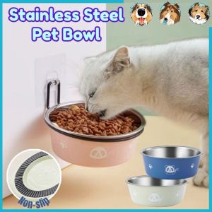 Stainless Steel Dog Bowl Non-slip Anti rollover Cat Feeding Bowl Pet Feeding Bowl Panda Pattern Pet Food Drinking Tray