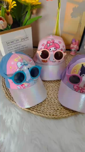 2‑in‑1 Kids Baseball Cap with Detachable Sunglasses Adjustable Snapback Sun Protection Hat for Boys Girls