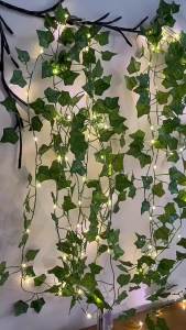 Green Leaf String Lights Solar LED Rattan Ivy Vine Fairy Lights For Garden Party Wedding Terrace Campping Courtyard Decoration
