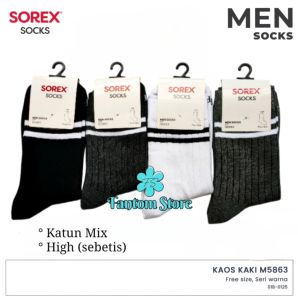 SOREX M5863 MEN SPORT HIGH SOCKS - KAOS KAKI SPORT PRIA SEBETIS - 5863