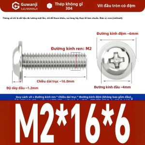 GUWANJI | Ốc Vít Đầu Chéo Inox Tròn
