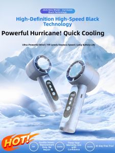 Portable Mini Handheld Fan Ultra Long Battery Life Rechargeable Cooling Temperature Control Small Fan Personal Cooling Device