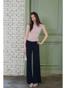 Slimming Pink Short Sleeve Round Neck T-shirt