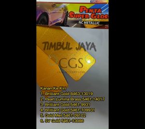 CAT PENTA BRILLIANT GOLD 5461-T09931 1Kg - cat gold metallic - cat gold mobil - cat gold motor - cat motor emas - cat mobil emas - cat mobil gold - cat motor gold - cat velg motor - cat bodi mobil hitam metallic - cat bodi motor hitam metallic