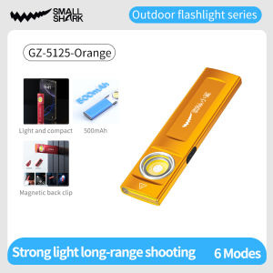 Smiling Shark | SMILING SHARK Flashlight LED Rechargeable Torch Light Type‑c Emergency Light COB Floodlighting 6Mode With Clamps Outdoor GZ5125