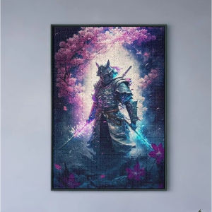 500/1000Pcs Paper Puzzle Sakura Warrior Jigsaw Puzzle for Gameroom Bedroom Livingroom Decor Family Activity Holiday Gift