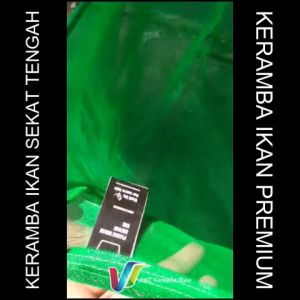 Keramba ikan Premium waring jaring kasa hijau sekat tengah siap pakai ukuran 2x1x1