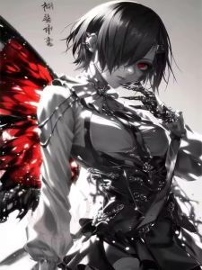 Bandai | 5D DIY Full Vuông Hình Tròn Tranh Gắn Đá T-Tokyo Ghoul Anime Thẩm Mỹ Nhà Phòng Khách Phòng Ngủ Thanh Món Quà Trang Trí