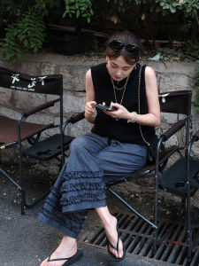 Quần Jeans Denim Ống Rộng Cạp Cao Kiểu Dáng Thẳng Phong Cách Retro Cho Nữ Mùa Hè 2025 Thiết Kế Cao Cấp Quần Ống Rộng Ôm Dáng