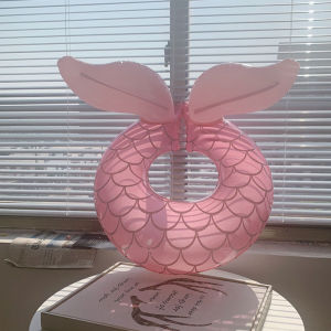 INS Internet Celebrity Mermaid Childrens Seat Ring Swimming Ring Baby Inflatable Thickened Hot Spring Environmental-Friendly Safety Toddler Swim Ring