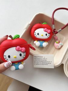 Kitty Cat Compatible Red Apple Pro5 Huawei FreeClip2 Bluetooth Freebuds Se4 Earphone Case Silicone Soft Shell Protective Cover