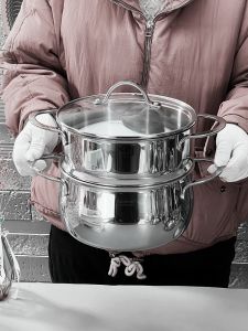 ChockMen หม้อต้มสต็อกน้ำ 18/10 เครื่องมือทำอาหาร กระตุกเนื้อสัตว์ หม้อต้มข้าวปั๊บ หม้อต้มข้าวโพด หม้อต้มผัก หม้อต้มตุ๋น