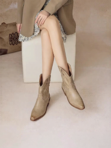 REEMOOR | Vintage Western Style Fashion Boots Short Ankle Booties for Women