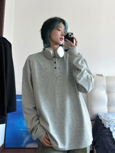 Áo Thun Dài Tay Cổ Henry Phong Cách Mỹ Cổ Điển Dành Cho Nam Mùa Thu Áo Lót Bên Trong Thể Thao Thường Ngày Cổ Điển