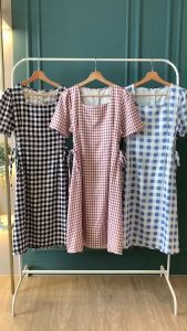 D11686 Linh Corder Waist Checker Dress