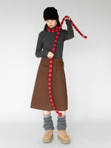 Innomoood Long Narrow Stripe Color Block Scarf Versatile Fashionable Neck Warmer Polyester Fabric Spring Autumn Winter Use