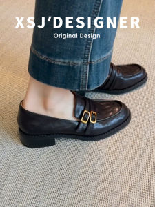 LIQIXIEFANG | Versatile Leather Loafers Soft Bottom Mid-Heel