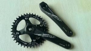 GOLDIX Square Hole Bicycle Crankset Aluminum Alloy MTB Crank 165/170/175mm Length Narrow Wide Teeth 104BCD 32/34/36/38/40/42T