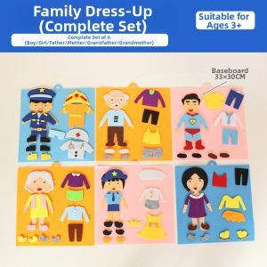 Preschool Childrens DIY Material Kit Felt No-Cut Fabric Clothing Change Puzzle Toy Educational Tool for Creative Handcraft