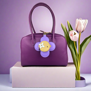 กระเป๋าใส่เหรียญหนังลายดอกไม้ | พวงกุญแจจี้กระเป๋าหนังแท้ | กระเป๋าซิปทำมือพร้อมห่วงตาไก่ สำหรับเป็นของขวัญสำหรับผู้หญิง