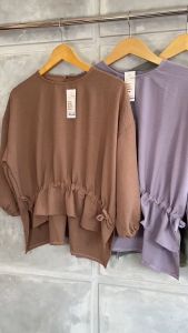 AliMaMa - BLOUSE JENNIE - Blus Blous Bluse Serut Cewek Fashion Kekinian Trendy Airflow Crinkle Medan