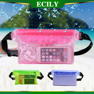 ECILY ที่ผนึกกันน้ำ3ชั้นล่องแก่งว่ายน้ำกระเป๋าคาดเอวแผ่นไม้อัดสกีกระเป๋าสะพายไหล่การอบแห้งใต้น้ำ Tas Gym กระเป๋าคาดเอว