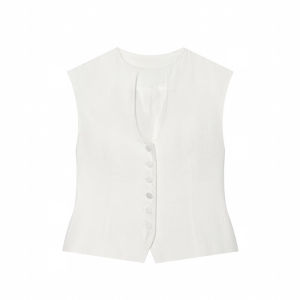 Guobioziy Womens Vest 2026 Summer New White Sleeveless Simple Slim Fit Top Vest Elegant Trendy Commuter