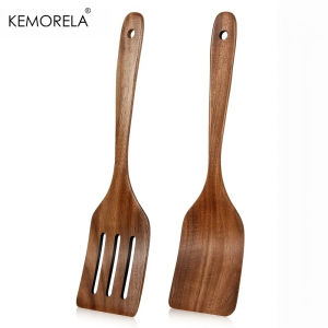 Baking Spatula Wooden Utensil - 2PCS for Mixing Flipping Pancakes Heat-Resistant Practical Natural Kitchen Tools for Cooking